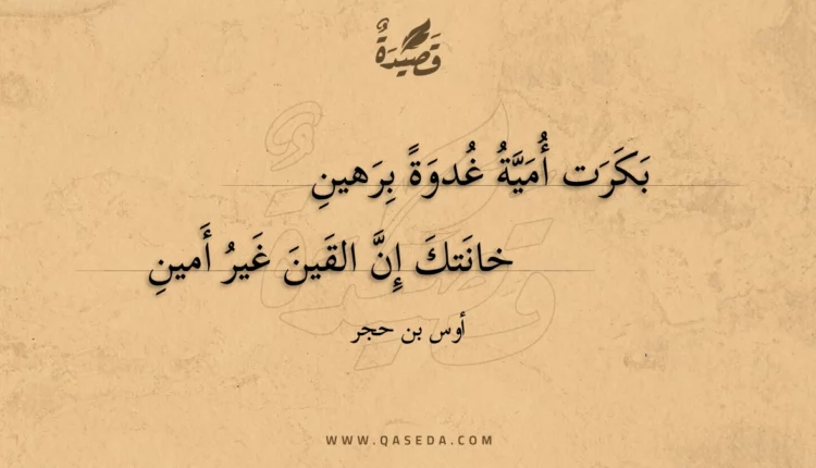 قصيدة بكرت أمية غدوة برهين