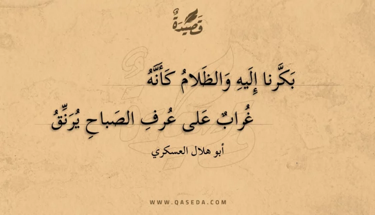 قصيدة بكرنا إليه والظلام كأنه