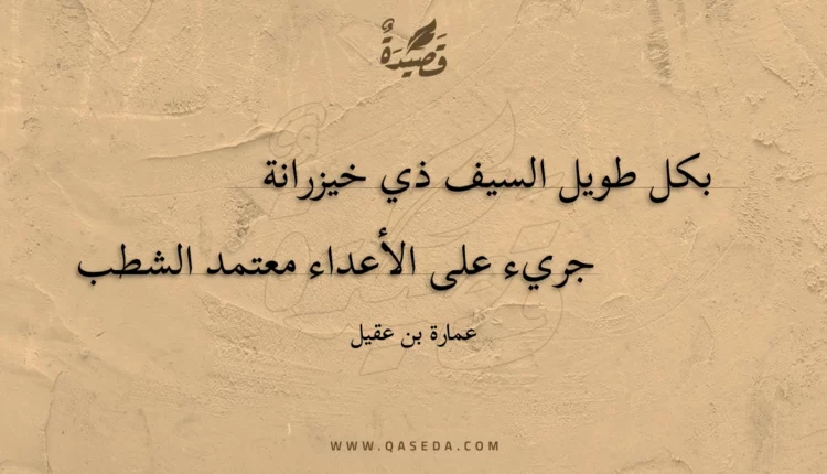 قصيدة بكل طويل السيف ذي خيزرانة