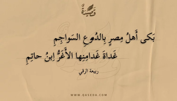 قصيدة بكى أهل مصر بالدموع السواجم