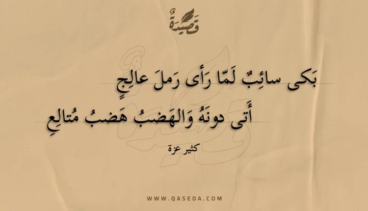 قصيدة بكى سائب لما رأى رمل عالج
