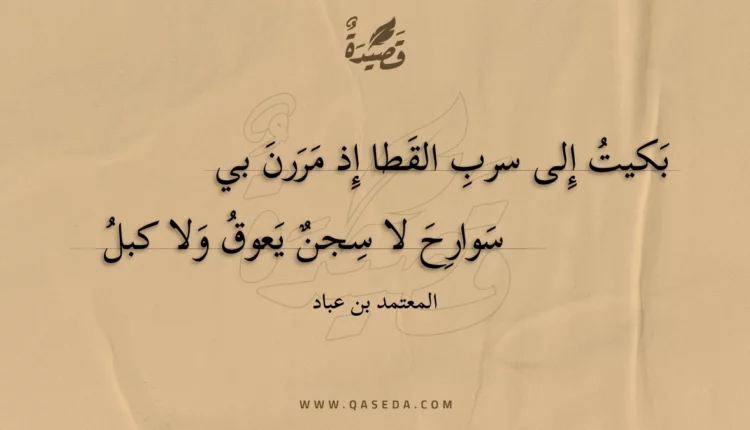 قصيدة بكيت إلى سرب القطا إذ مررن بي