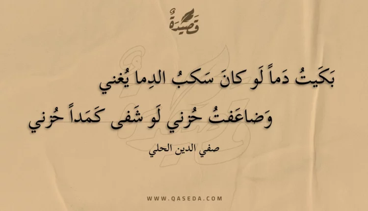قصيدة بكيت دما لو كان سكب الدما يغني
