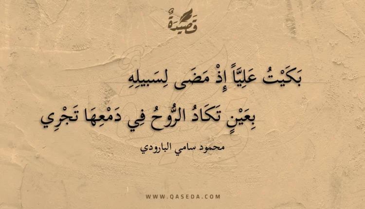 قصيدة بكيت عليا إذ مضى لسبيله