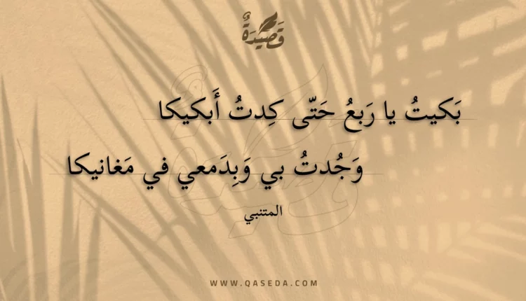قصيدة بكيت يا ربع حتى كدت أبكيكا