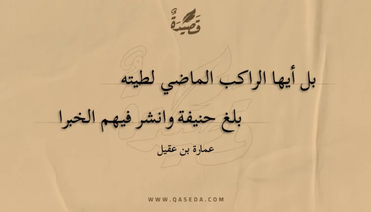 قصيدة بل أيها الراكب الماضي لطيته