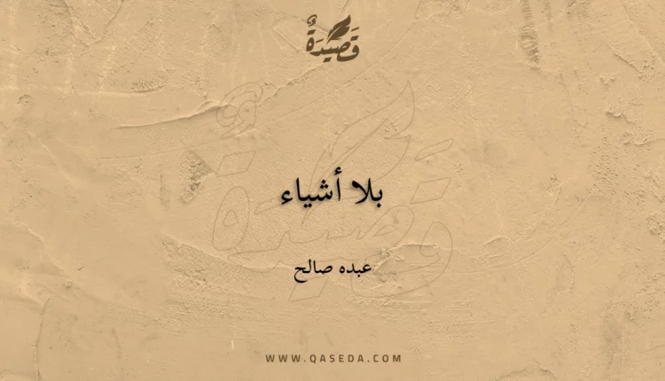 قصيدة بلا أشياء