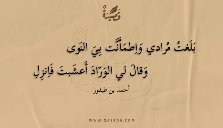 قصيدة بلغت مرادي واطمأنت بي النوى