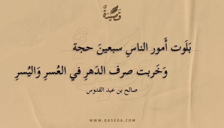 قصيدة بلوت أمور الناس سبعين حجة