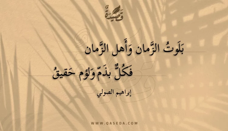 قصيدة بلوت الزمان وأهل الزمان