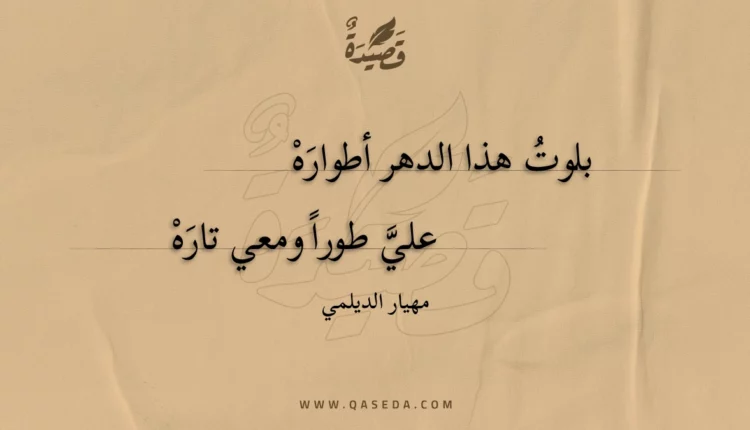 قصيدة بلوت هذا الدهر أطواره