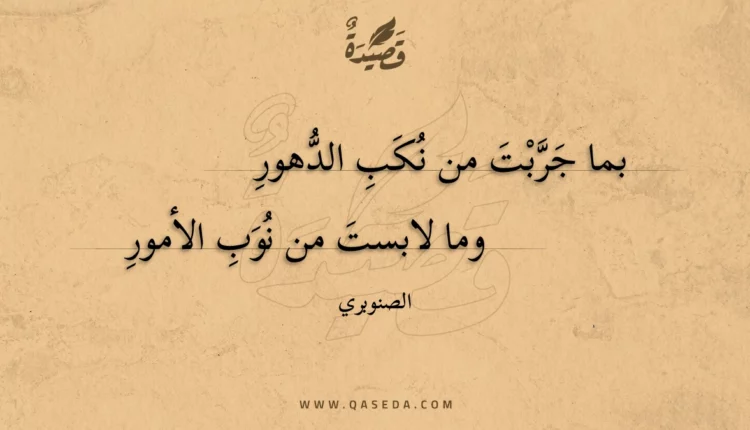 قصيدة بما جربت من نكب الدهور