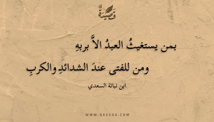 قصيدة بمن يستغيث العبد الا بربه