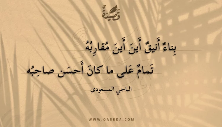 قصيدة بناء أنيق أين أين مقاربه