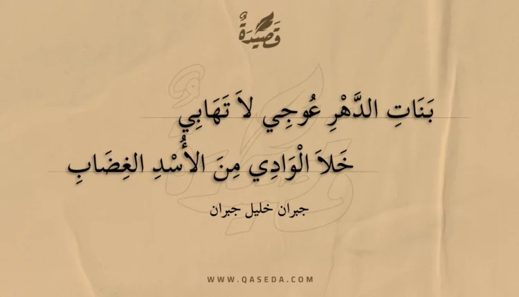 قصيدة بنات الدهر عوجي لا تهابي