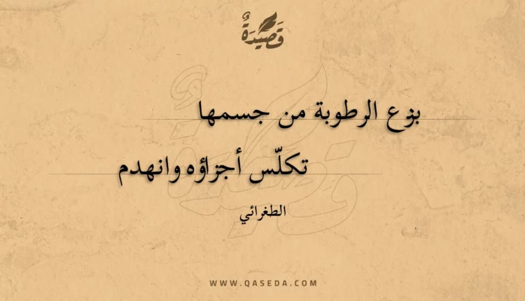 قصيدة بنزع الرطوبة من جسمها