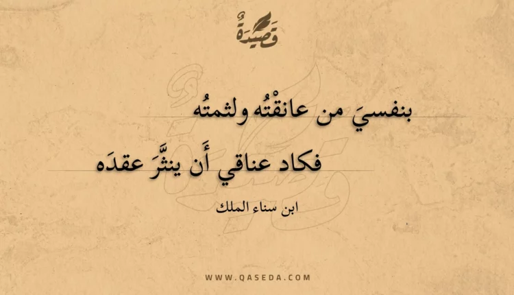 قصيدة بنفسي من عانقته ولثمته