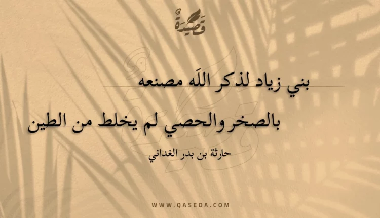 قصيدة بني زياد لذكر الله مصنعه