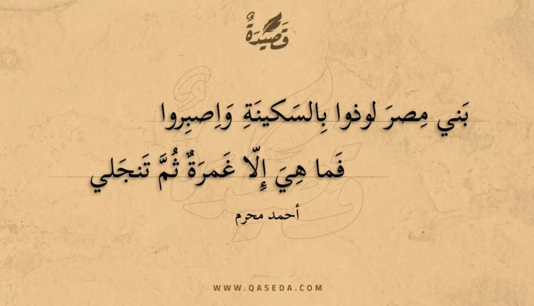 قصيدة بني مصر لوذوا بالسكينة واصبروا