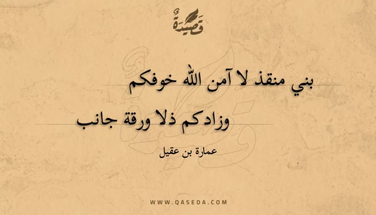 قصيدة بني منقذ لا آمن الله خوفكم