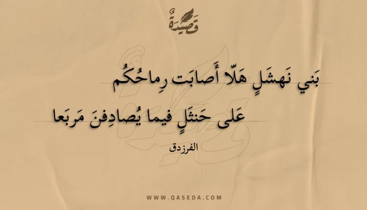 قصيدة بني نهشل هلا أصابت رماحكم