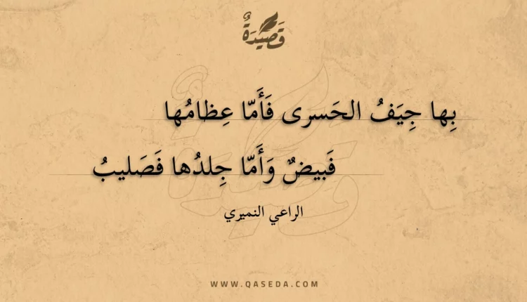قصيدة بها جيف الحسرى فأما عظامها