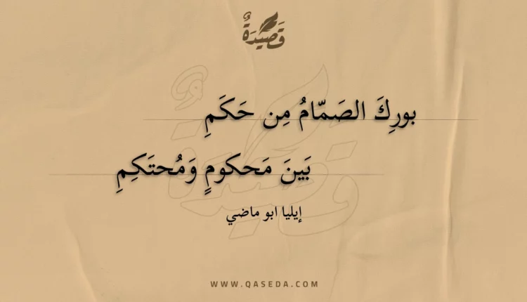 قصيدة بورك الصمام من حكم