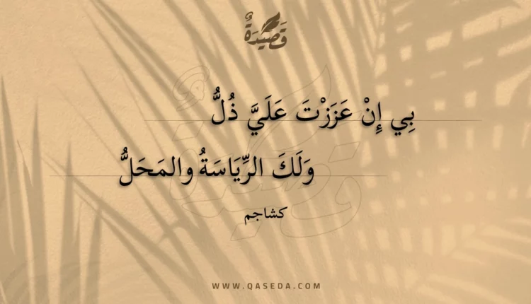 قصيدة بي إن عززت علي ذل