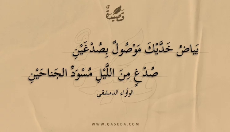 قصيدة بياض خديك موصول بصدغين