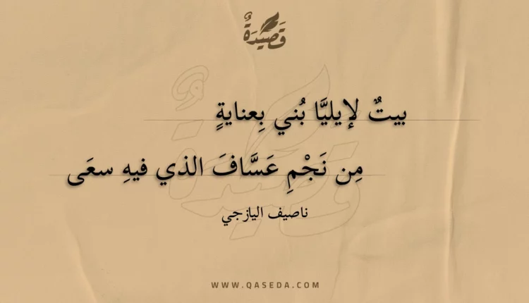 قصيدة بيت لإيليا بني بعناية