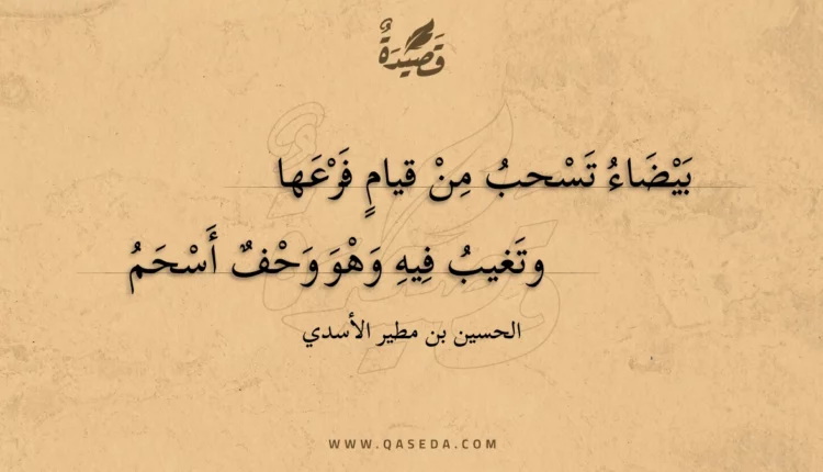 قصيدة بيضاء تسحب من قيام فرعها