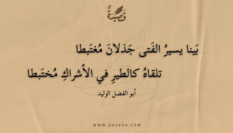 قصيدة بينا يسير الفتى جذلان مغتبطا