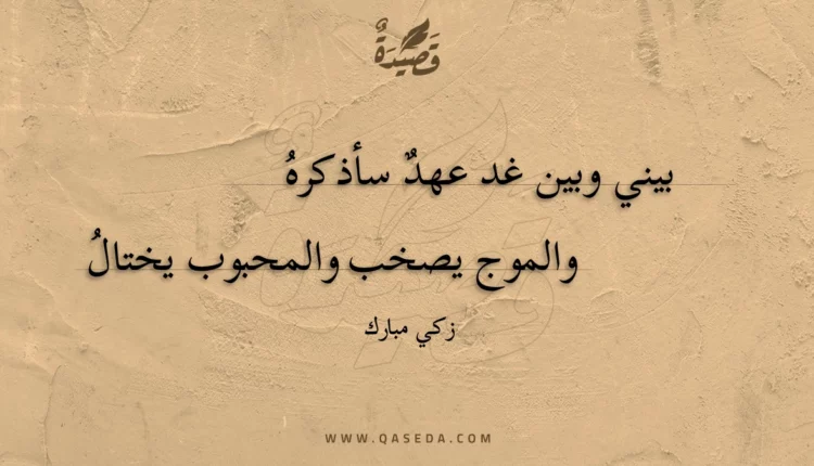 قصيدة بيني وبين غد عهد سأذكره
