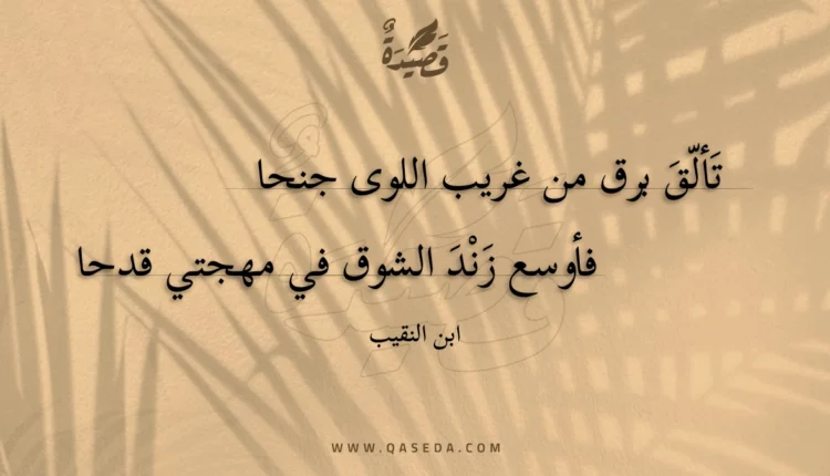 قصيدة تألق برق من غريب اللوى جنحا