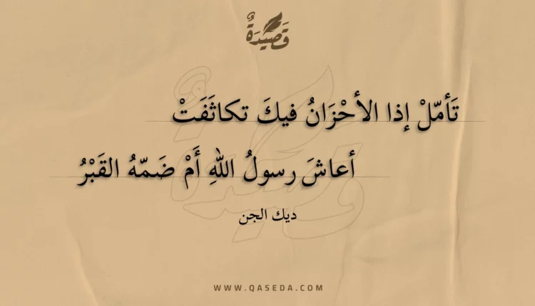 قصيدة تأمل إذا الأحزان فيك تكاثفت