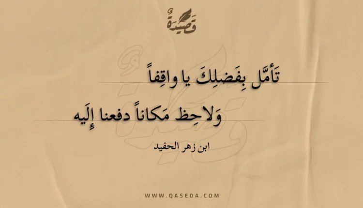 قصيدة تأمل بفضلك يا واقفاً