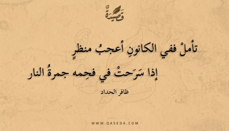 قصيدة تأمل ففي الكانون أعجب منظر