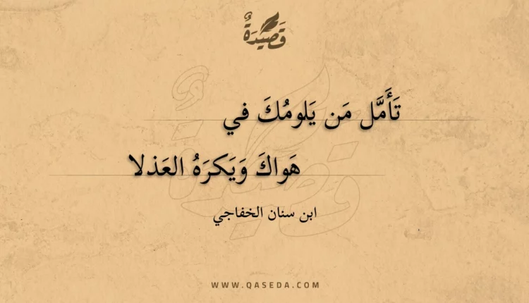 قصيدة تأمل من يلومك في