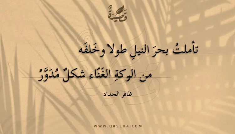 قصيدة تأملت بحر النيل طولا وخلفه