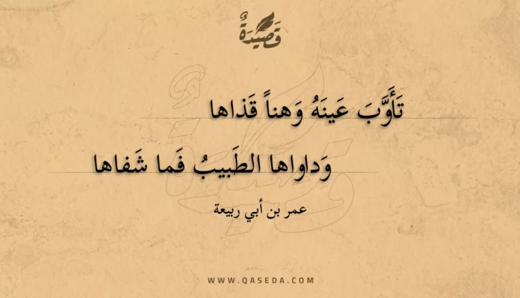 قصيدة تأوب عينه وهنا قذاها