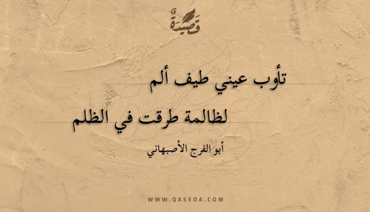 قصيدة تأوب عيني طيف ألم