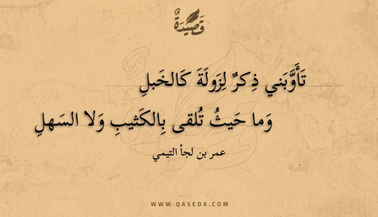 قصيدة تأوبني ذكر لزولة كالخبل
