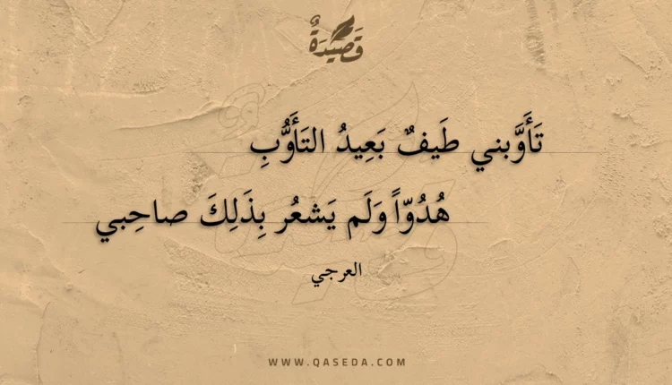 قصيدة تأوبني طيف بعيد التأوب