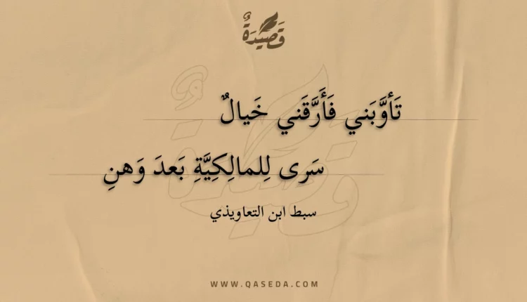 قصيدة تأوبني فأرقني خيال