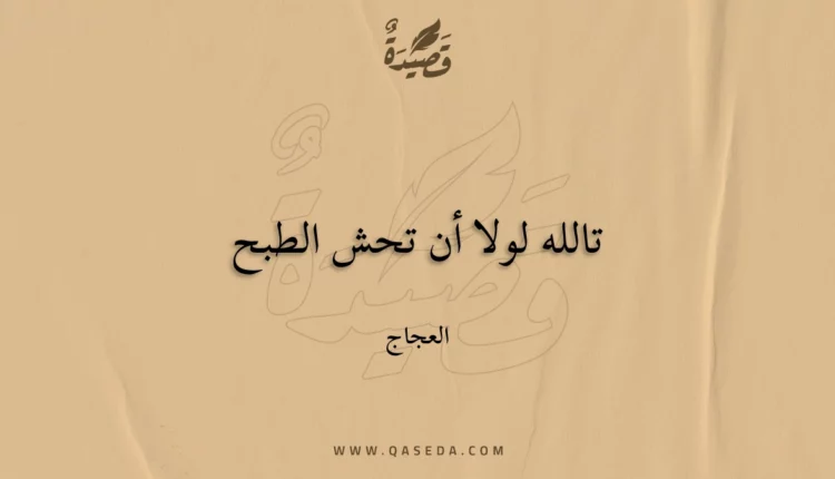 قصيدة تالله لولا أن تحش الطبح