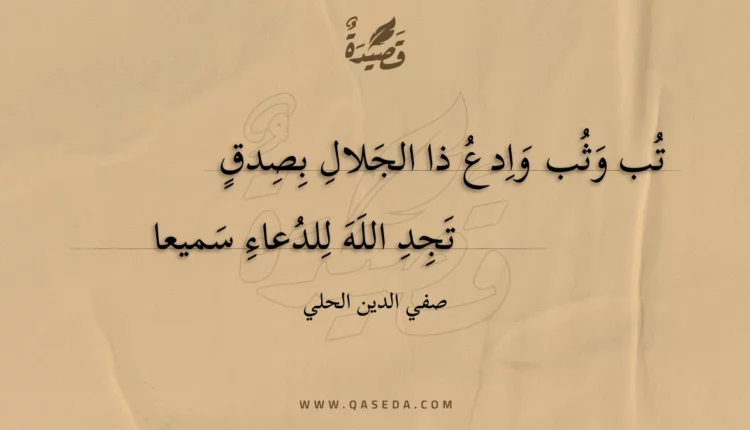 قصيدة تب وثب وادع ذا الجلال بصدق
