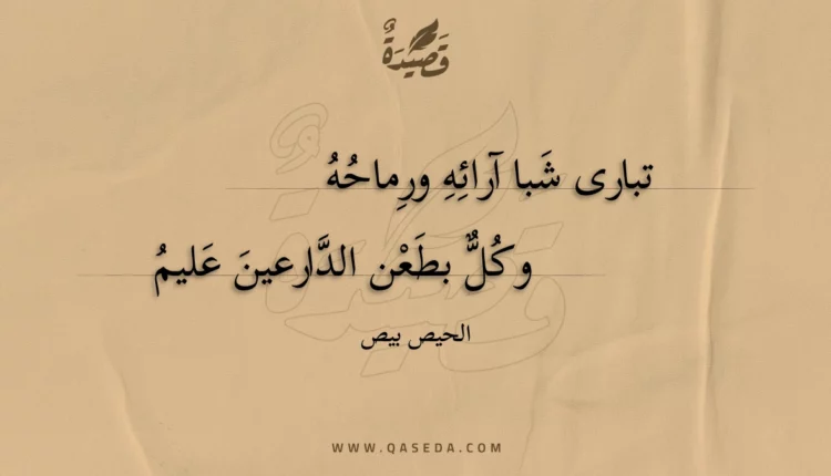 قصيدة تبارى شبا آرائه ورماحه