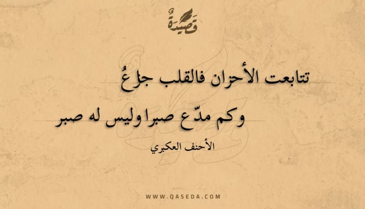 قصيدة تتابعت الأحزان فالقلب جازع