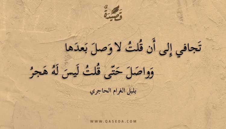 قصيدة تجافي إلى أن قلت لا وصل بعدها