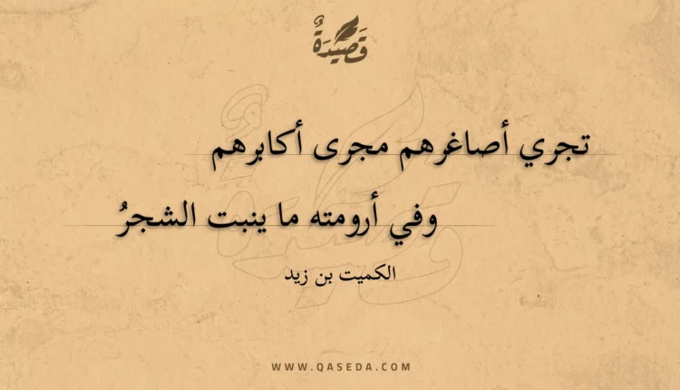 قصيدة تجري أصاغرهم مجرى أكابرهم